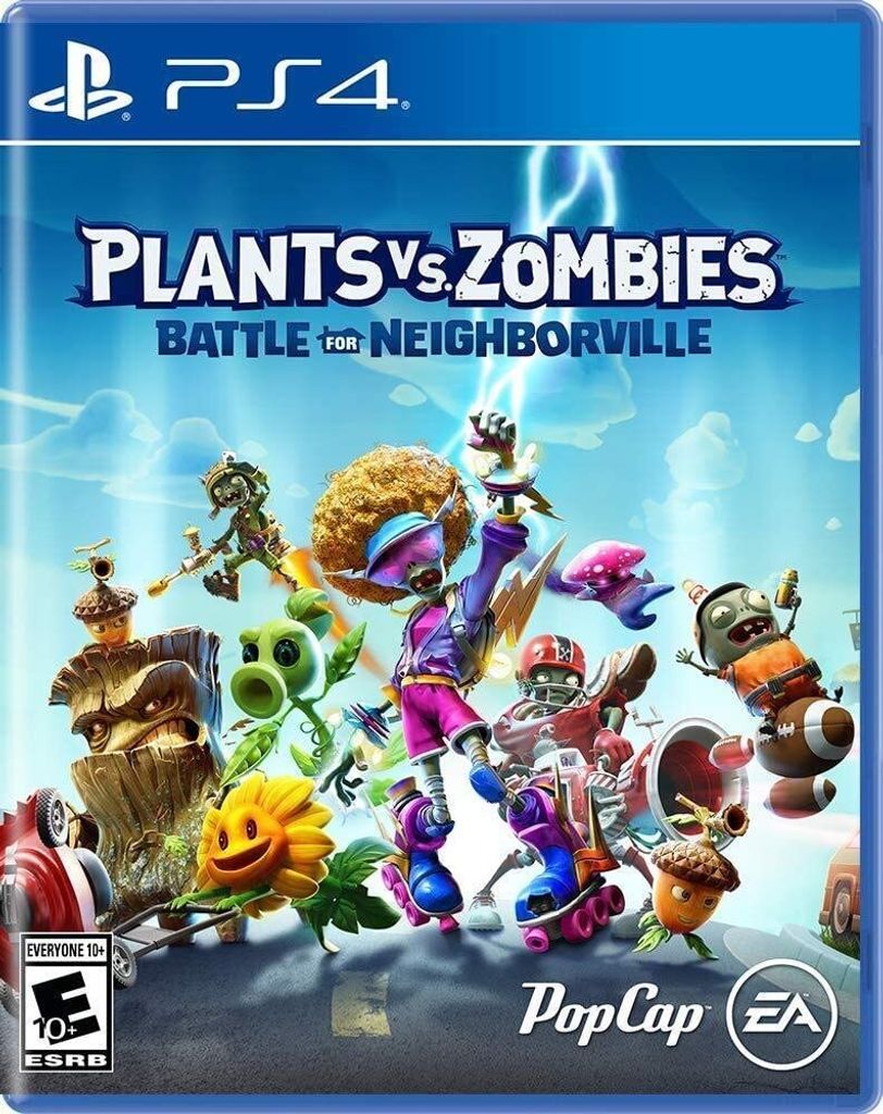 The image shows the front cover of the video game 'Plants vs. Zombies: Battle for Neighborville' for PlayStation 4.