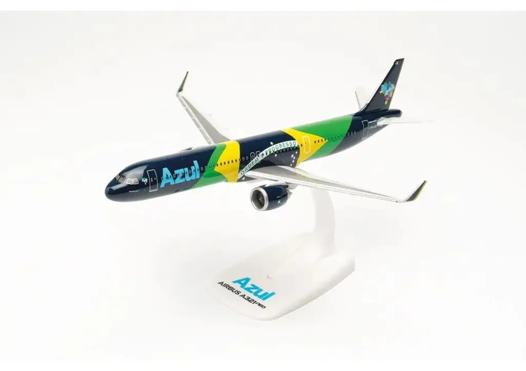 A321neo Bleu Drapeau brésilien avec finitions détaillées et socle fixe