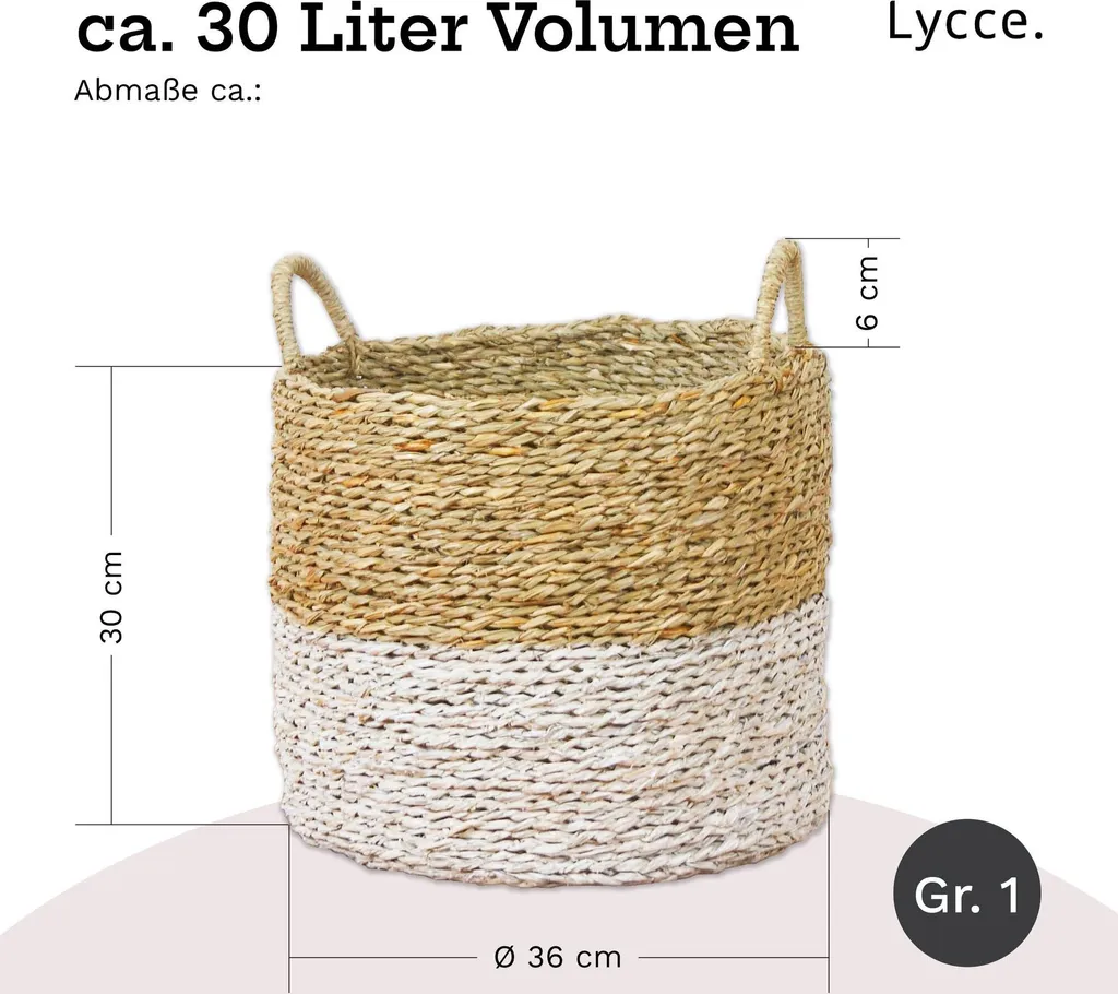 Cesto Portaoggetti Lycce Beige e Bianco | Organizer Bagno e Giochi