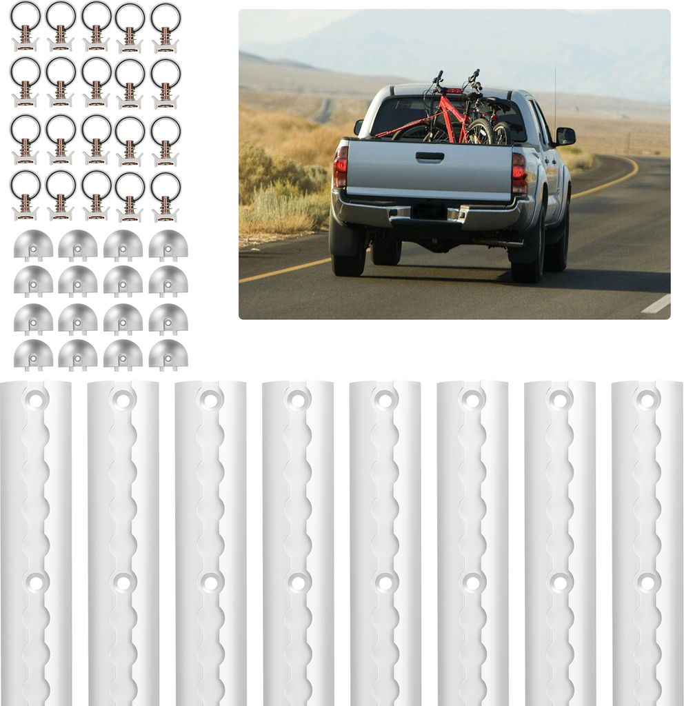 Aopunly 8x Zurrschienen Airlineschiene, Transportsicherung, Light Aluschiene, mit Zurröse, Ladungssicherung Set