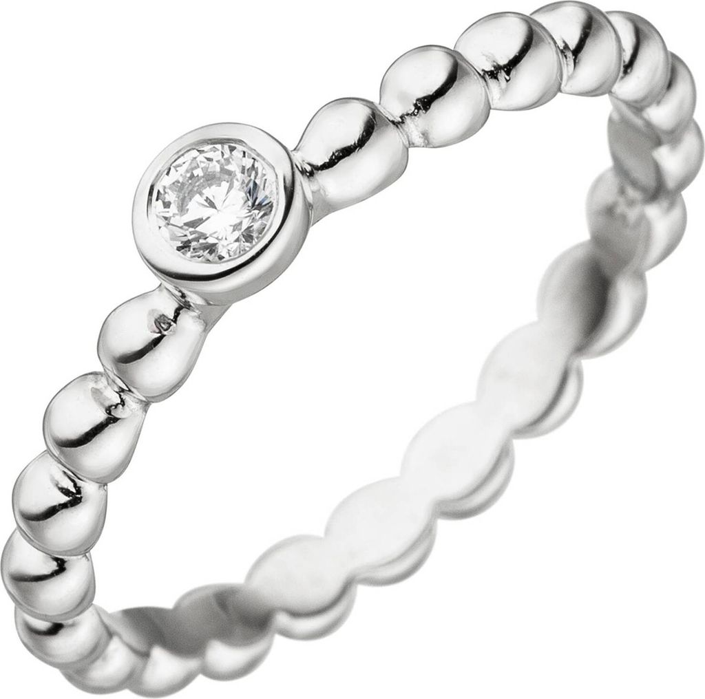 Gr. 62 Damen Ring Kugel 925 Sterling Silber 1 Zirkonia Produktbild 