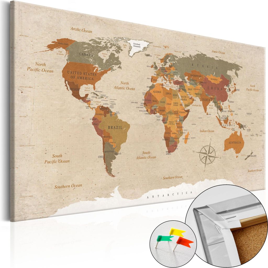 Vliesstoff Korkbild - Beige Chic 60x40 cm Karten k-C-0048-p-d