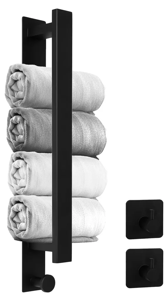 Porte-serviettes sans perçage noir : la solution pour vos carrelages