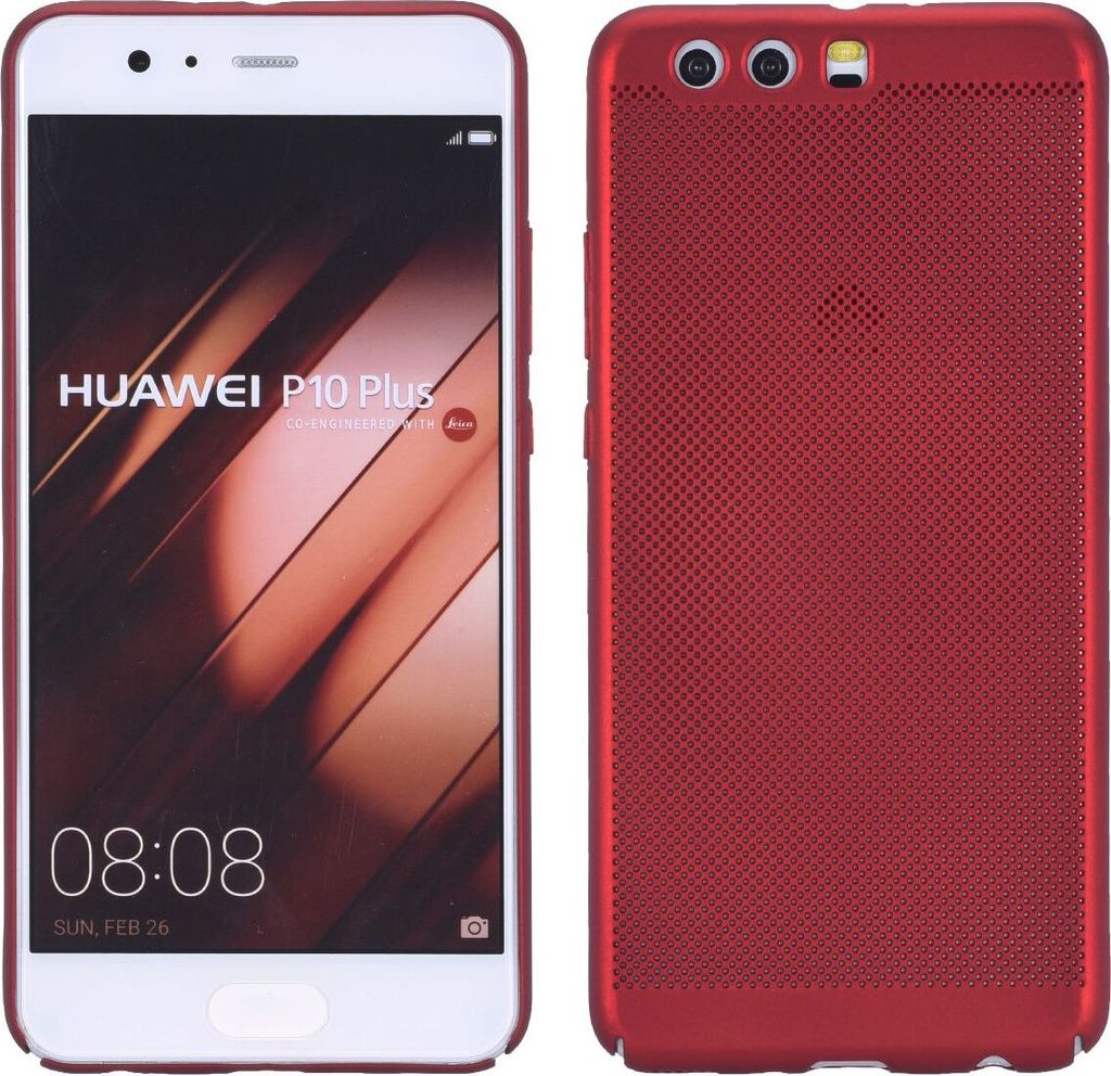 Handy Hülle für Huawei P10 Plus Schutzhülle Case Tasche Cover Etui Rot
