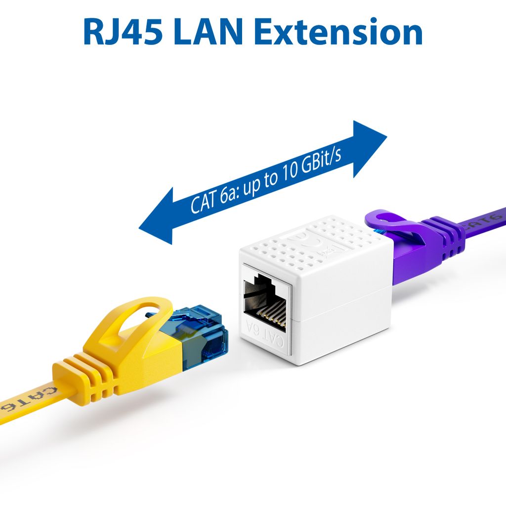RJ45 Kupplung Adapter PatchKabel Verlängerung CAT6 LAN ISDN Netzwerk Verbinder 