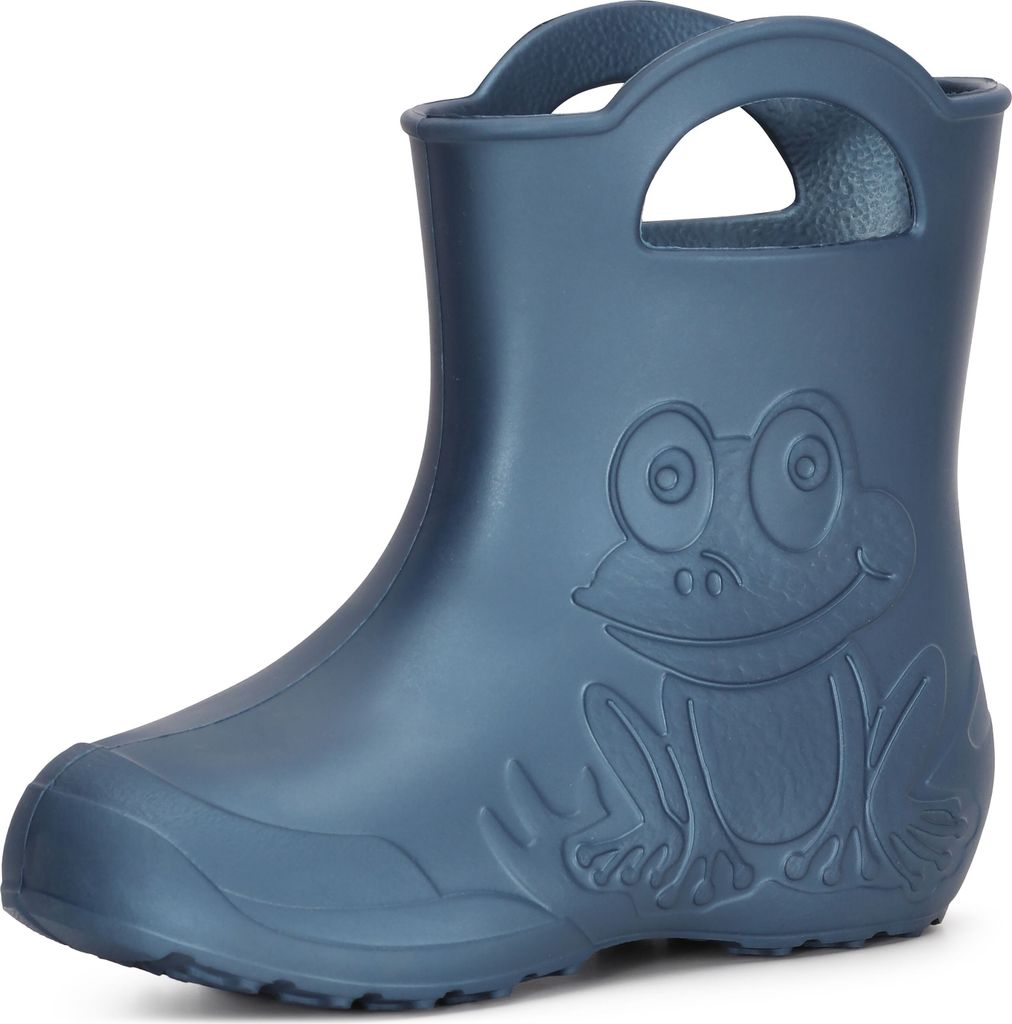 Ladeheid Eva Kinder Jungen Mädchen Gummistiefel Regenschuhe LA-CA-01 (Metallisches Blau-2, 24/25 EU).