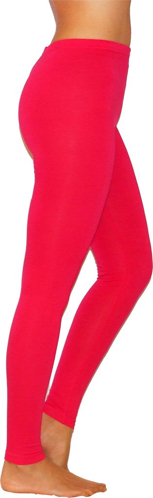Damen lange Leggings Leggins lang Baumwolle Hose Röre Herren Wäsche PINK XXL