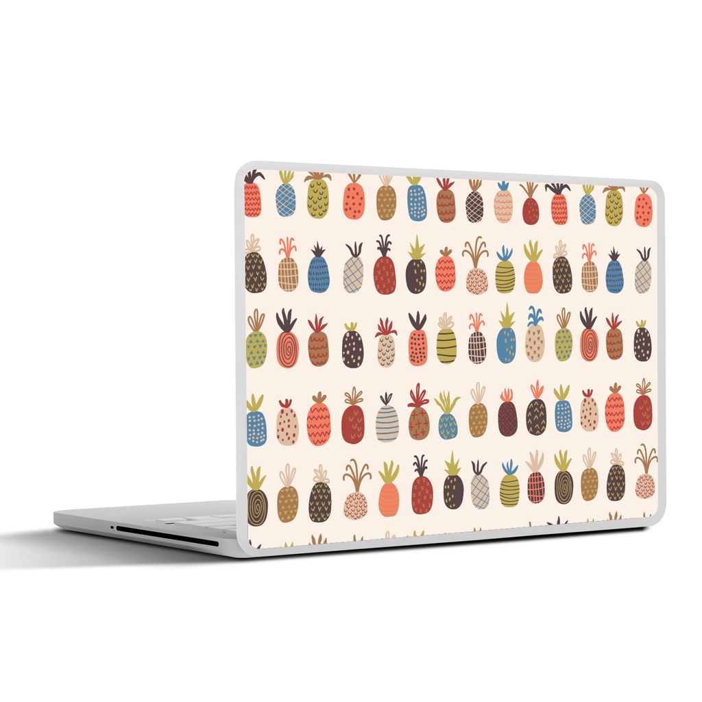 MuchoWow Laptop Aufkleber Sticker Cover Ananas - Regenbogen - Retro - Obst 31x22.5 cm - Laptop-Deko