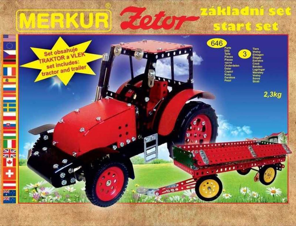 MERKUR Zetor basic set 646pcs 3 layers in box 36x27x8,5cm Image du produit 