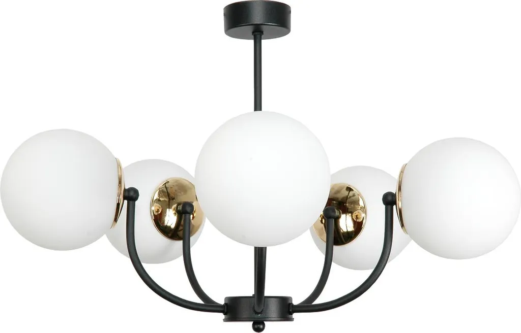 Suspension plafonnier noir anti-éblouissement verre blanc 15-140 ESTI