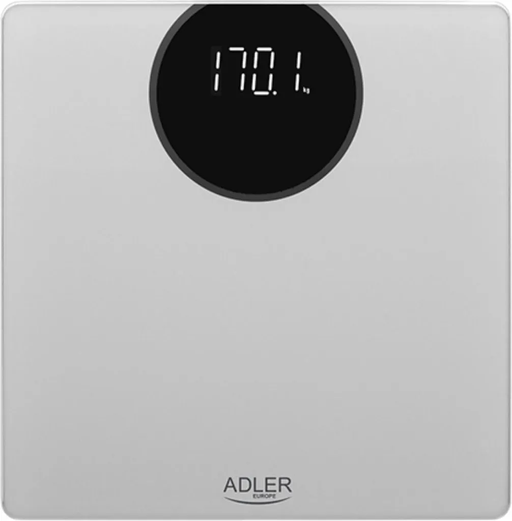 Bilancia Pesapersone Adler AD8175 Design Argento Vetro Temperato 6mm