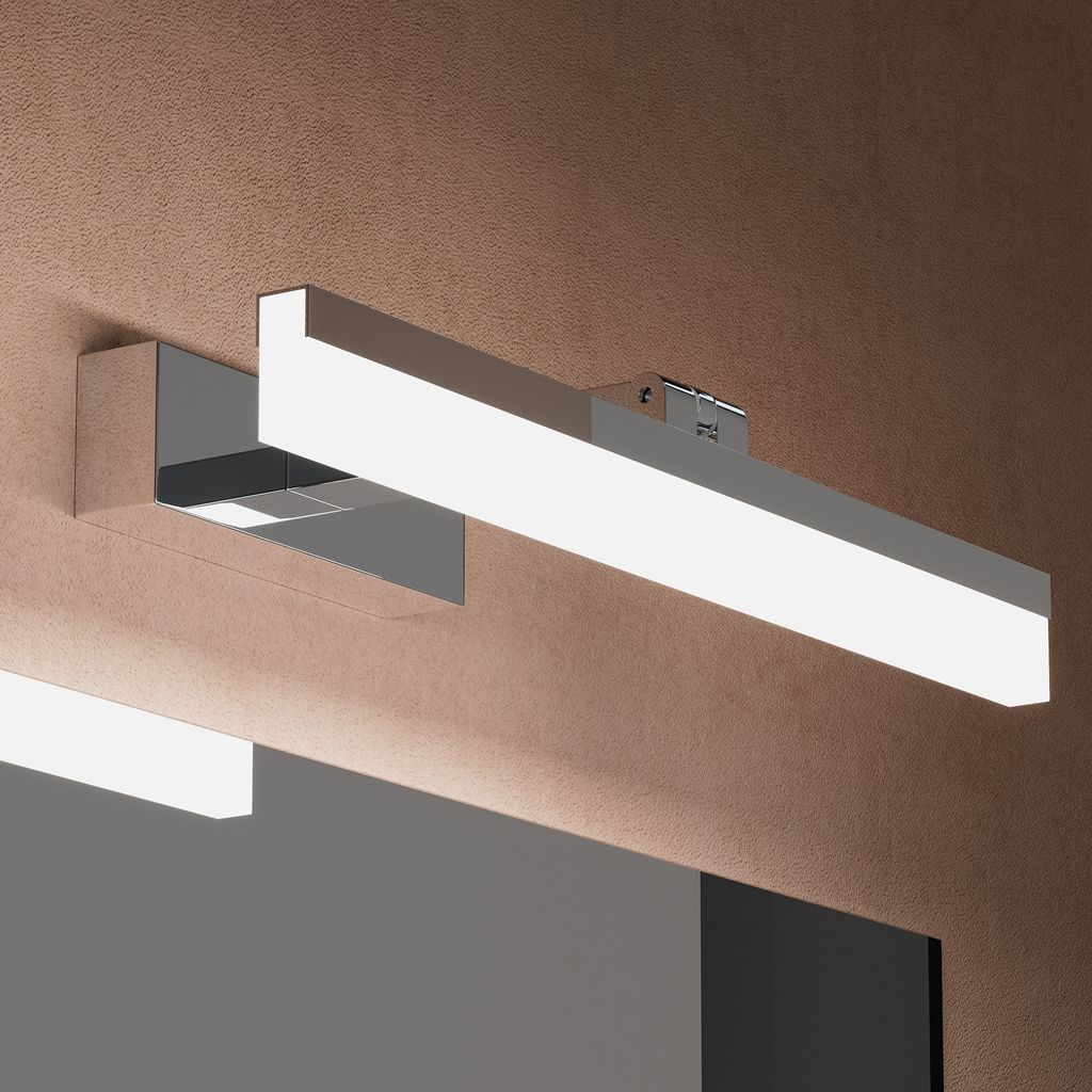 doporro LED Badezimmerleuchte Chrom 40cm - 9W Spiegellampe 6000K (Tageslichtweiß) - Stylische Wandleuchte für Badbeleuchtung Luxaris