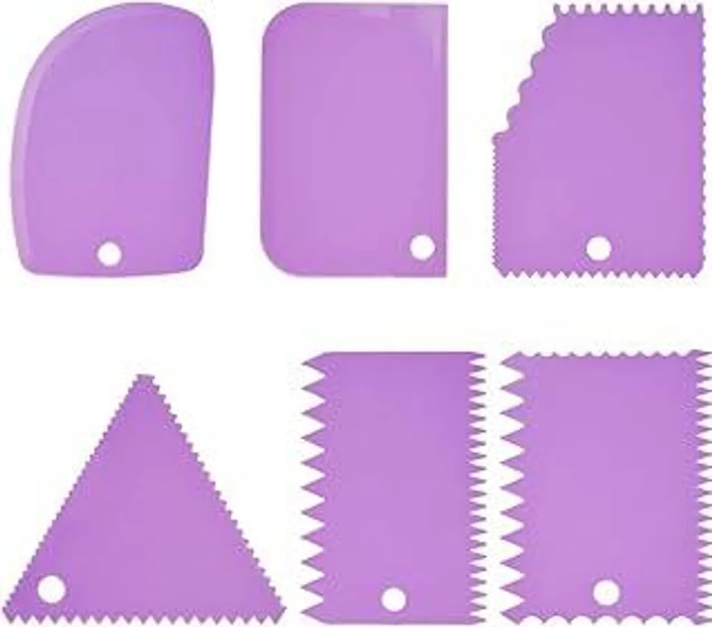 6 Raschietti in Plastica per Impasti e Torte - Kit Spatole Viola