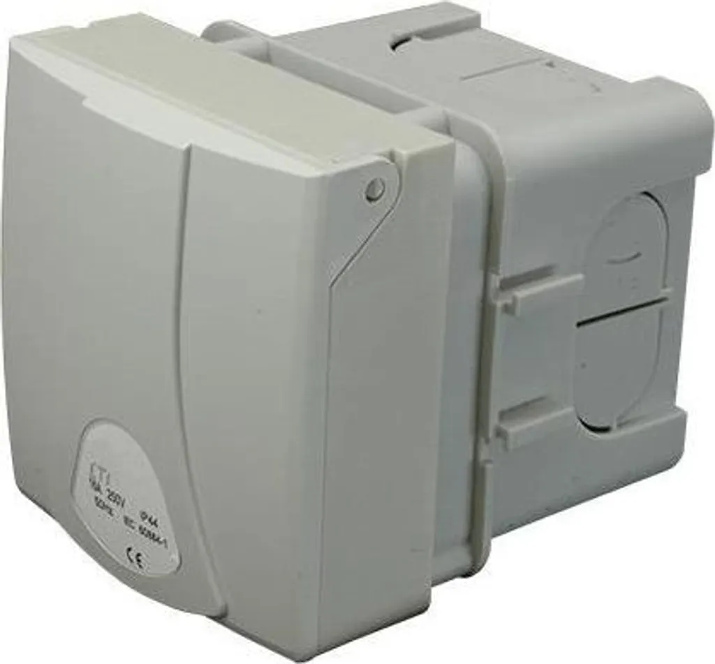 Prise de courant saillie 16A 400V IP44 ETI EZB 1653 étanche - Rouge