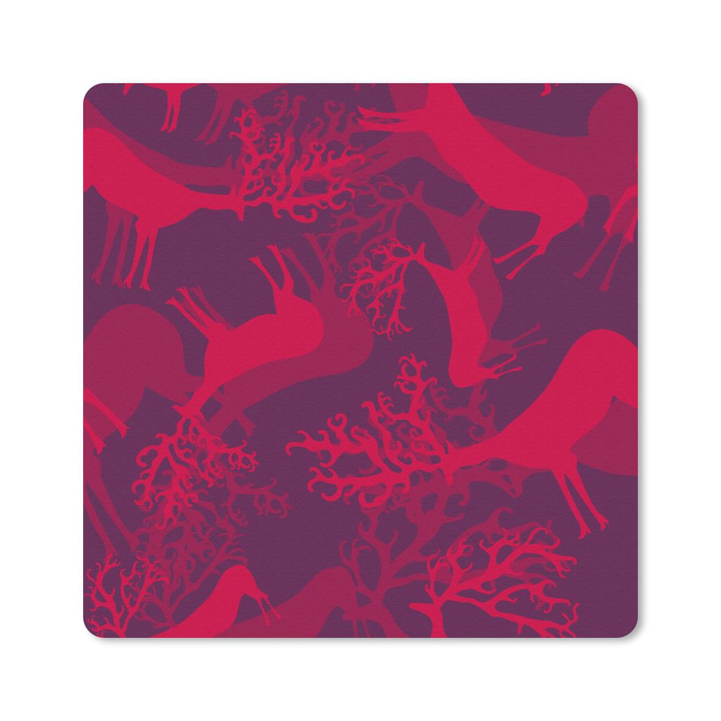MuchoWow Mauspad Mousepad Hirsche - Muster - Farben 20x20 cm - Mousepads - Maus Mat - Pad - Mausunterlage - Desk Mat - Bureauartikeln
