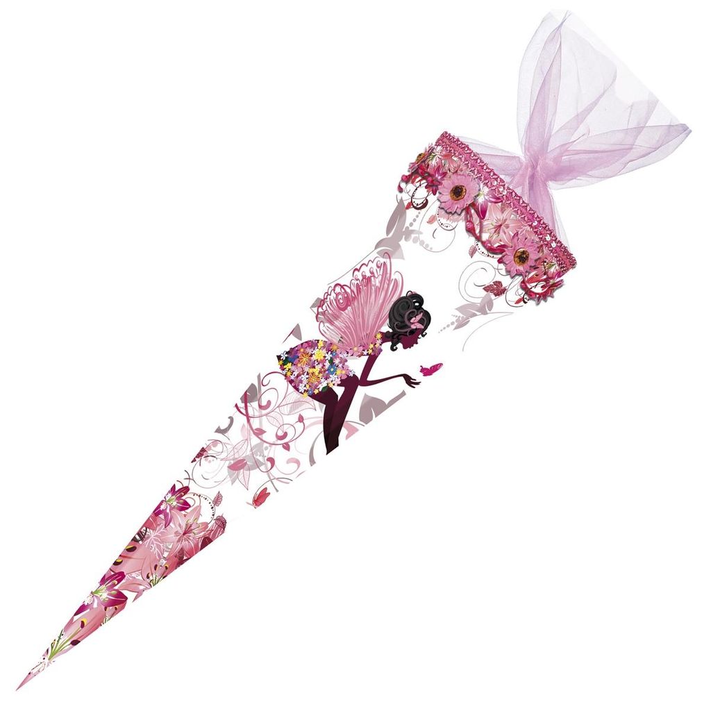Nestler Schultüte Blumenfee Blumenranke 12eckig 85cm Produktbild 