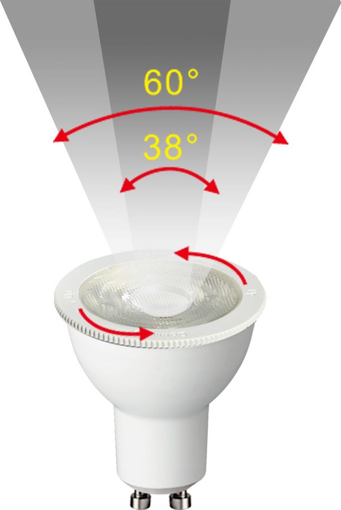 Bioledex LED Lampe GU10 2700K 7W 650Lm wie 75W einstellbarer Winkel 30°- 60°