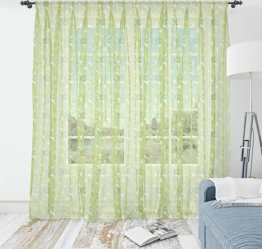 Wall Hanging ABAKUHAUS Tropicale Satin Crema Verde 160x274
