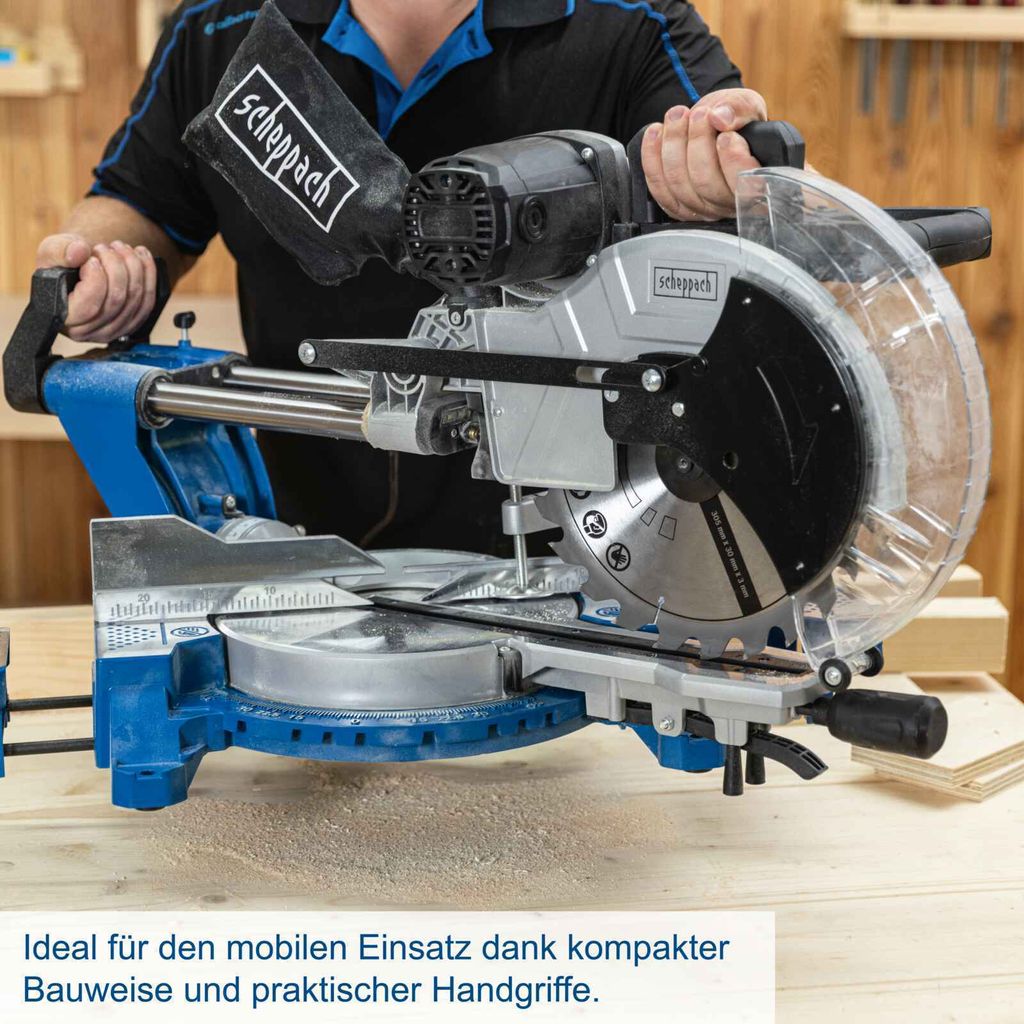 Scheppach Kappsäge HM140L Kapp-Zugsäge Gehrungssäge mit Produktbild 9