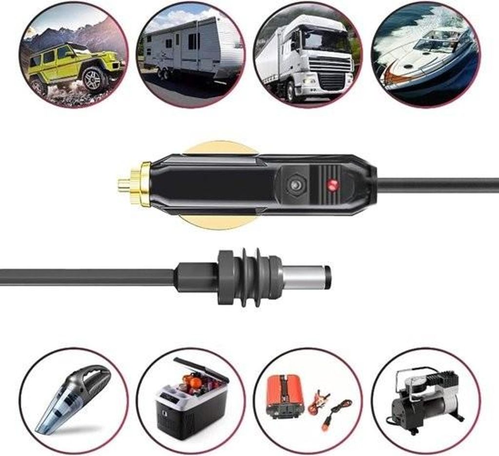 18AWG IP68 Wasserdichtes DC-Auto-Adapter-Ladegerät-Stromkabel für LKWs, Busse, Schiffe, Starlink Mini Auto DC-Kabel.