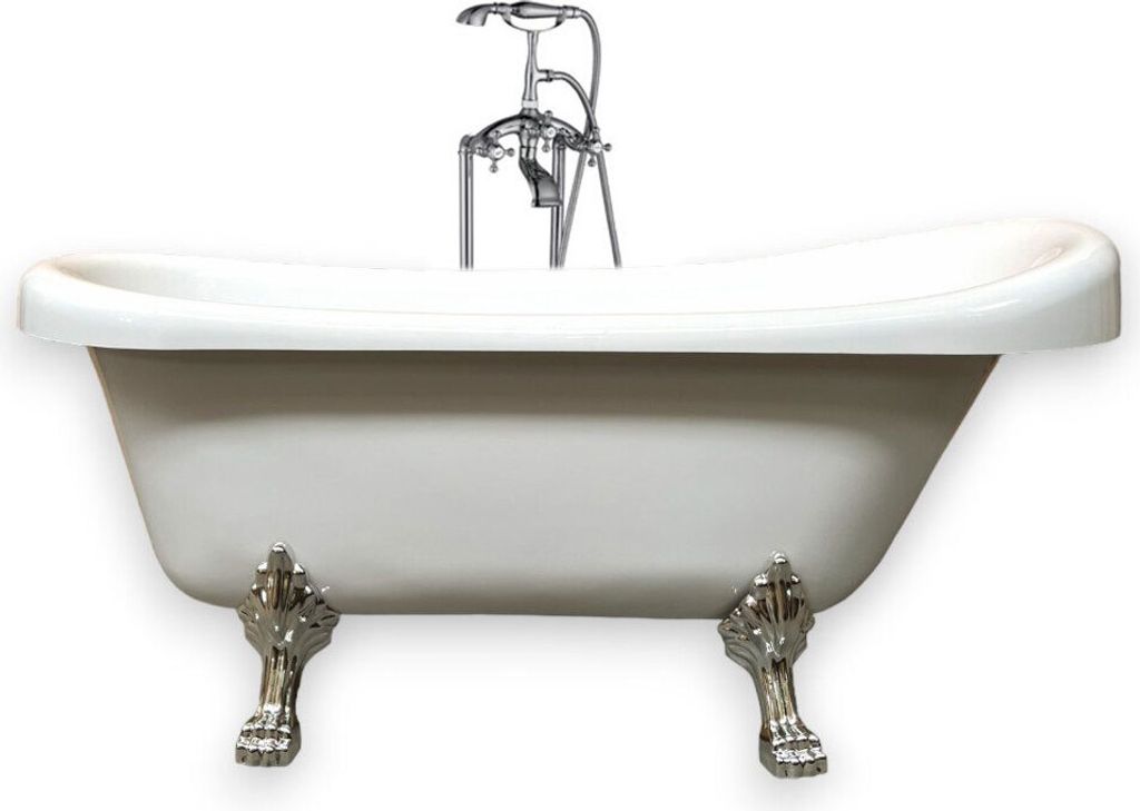 Freistehende Badewanne Vintage Klassisch 170x80 Margherita Füße Gold+Wasserhahn