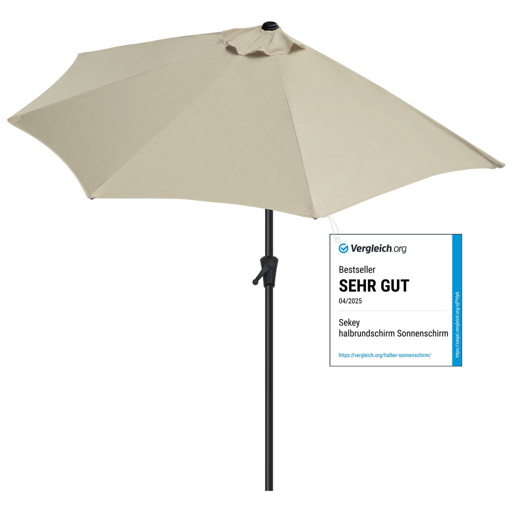 Sekey Balkonschirm Halbrund 270 cm – Sonnenschirm mit Produktbild 