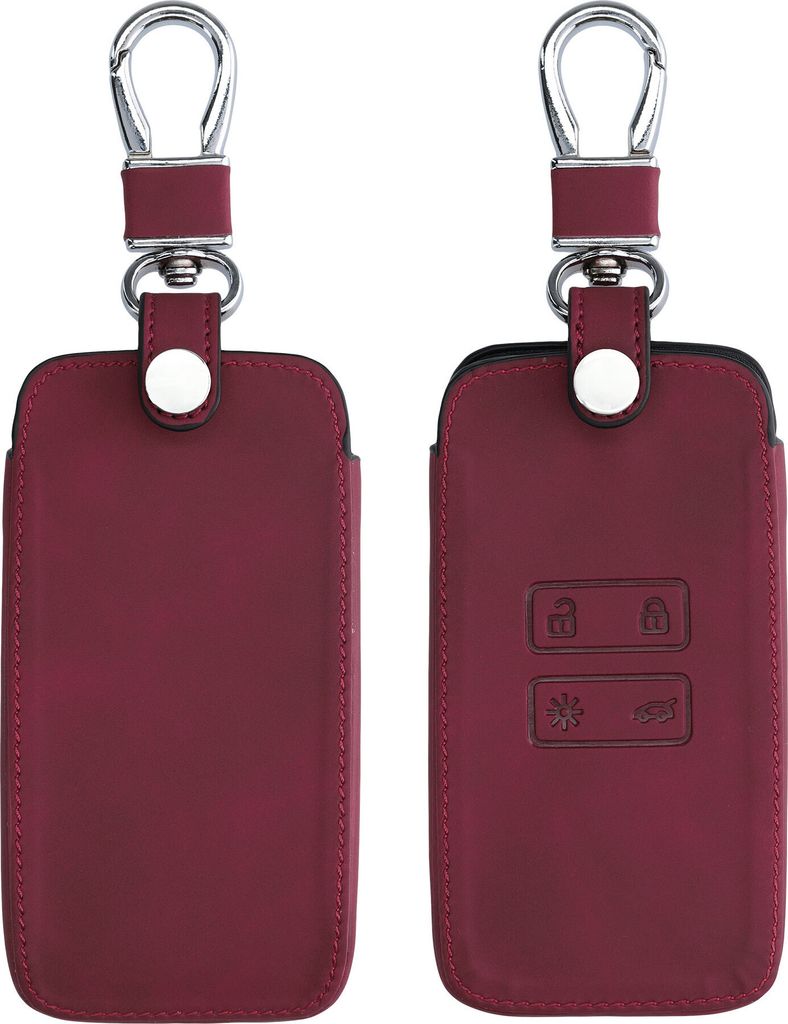 kwmobile Autoschlüssel Hülle kompatibel mit Renault 4-Tasten Smartkey Autoschlüssel (nur Keyless Go) - Nubuklederoptik - Kunstleder Schutzhülle