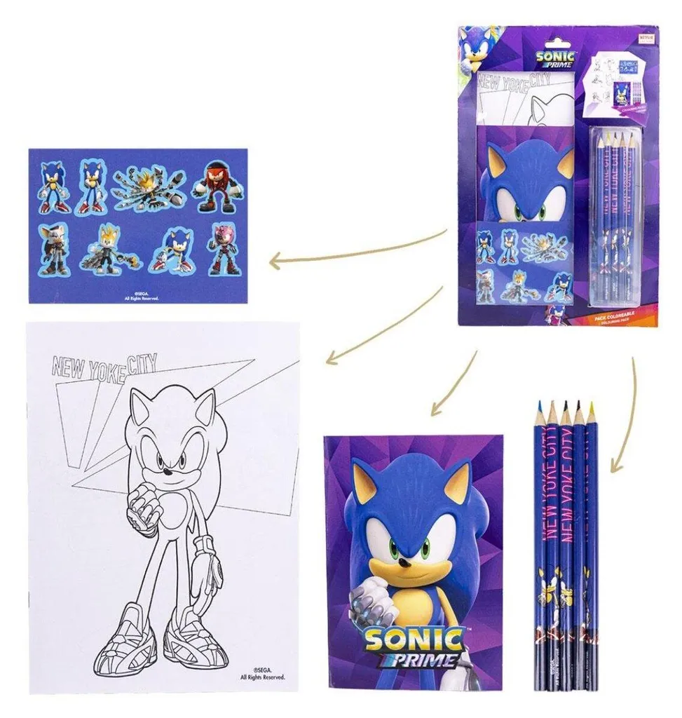 CERDÀ Sonic Prime Station Graphique - Kit de Coloriage Enfant Complet