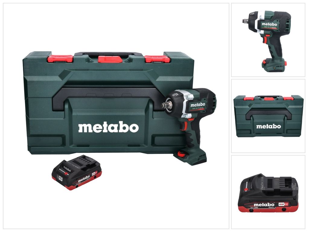 Metabo SSW 18 LTX 800 BL Akku Schlagschrauber 18 V 800 Nm 1/2" Brushless + 1x Akku 4,0 Ah + metaBOX - ohne Ladegerät
