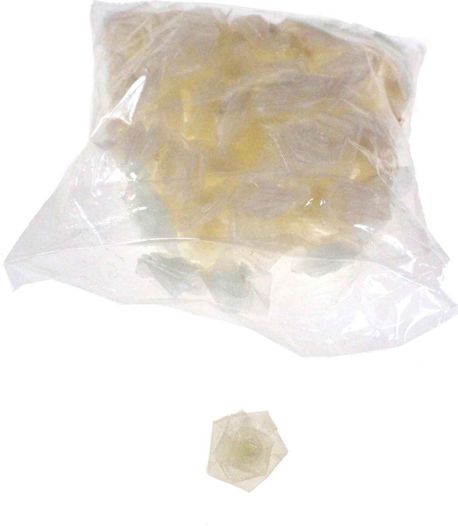 72 Diorröschen Köpfe 2,3cm Organza Rosen Hochzeit Deko Röschen Streuröschen, Farbe:creme