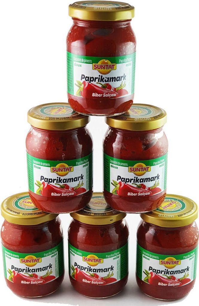 6 x 310ml Suntat Paprikamark mild Pista Tatli Biber Salca Produktbild 