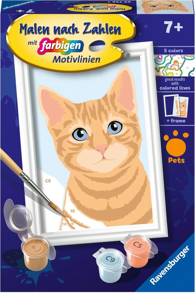 Ravensburger Malen nach Zahlen 23756 - Niedliche Katze - Kinder ab 7 Jahren
