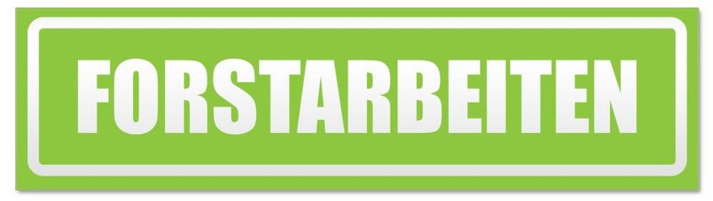 Kiwistar - Autoaufkleber - Lindgrün - 20 x 5,3 cm - Forstarbeiten invertiert - Hinweis Aufkleber Sticker für Auto, Kfz, Fahrrad, PKW, LKW