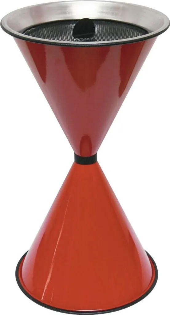 Cendrier sur pied rouge robuste 60cm SZ Metall avec bac amovible inox