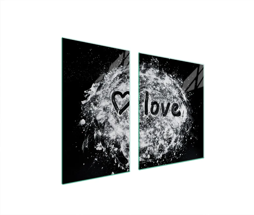Piastre copri fornelli 2 pezzi 100x52 ceramica copri piano cottura vetro tagliere cuore d'amore