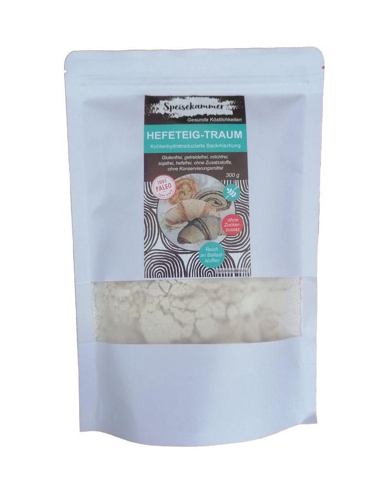 Speisekammer Hefeteig Traum Mehl Mix Universal Backmischung 300g / glutenfrei / paleo / ohne Zuckerzusatz / kohlenhydratreduziert