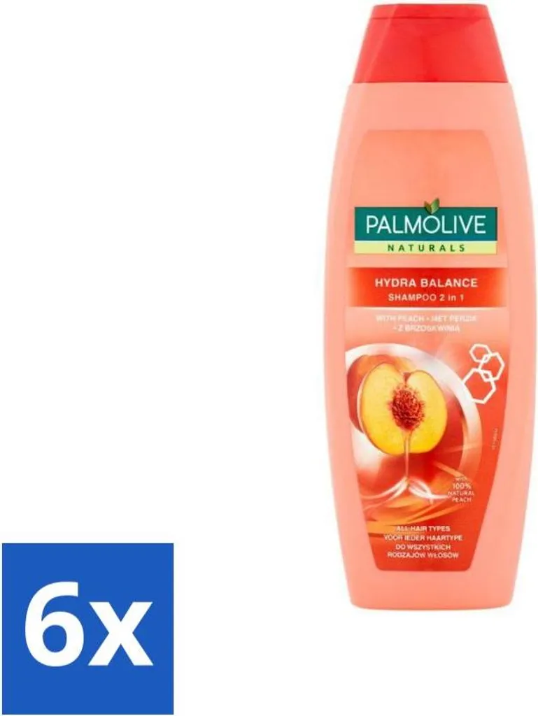 Palmolive Shampoo 2 in 1 Hydra Balance alla Pesca - Confezione da 6