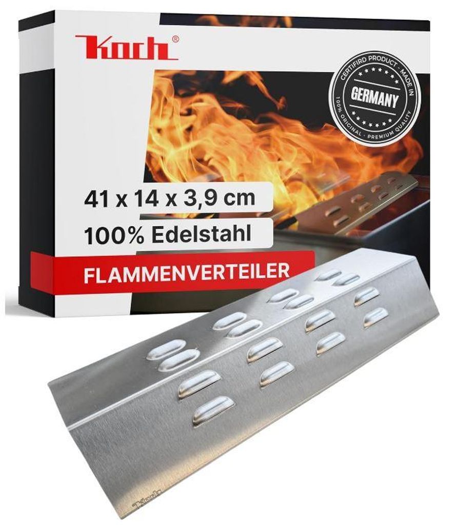 KOCH #28 Flammenverteiler 41 x 14cm passend für einige Enders Boston, Coobinox, Knoxville , Rösle, Zunda, SwissGrill, Napoleon