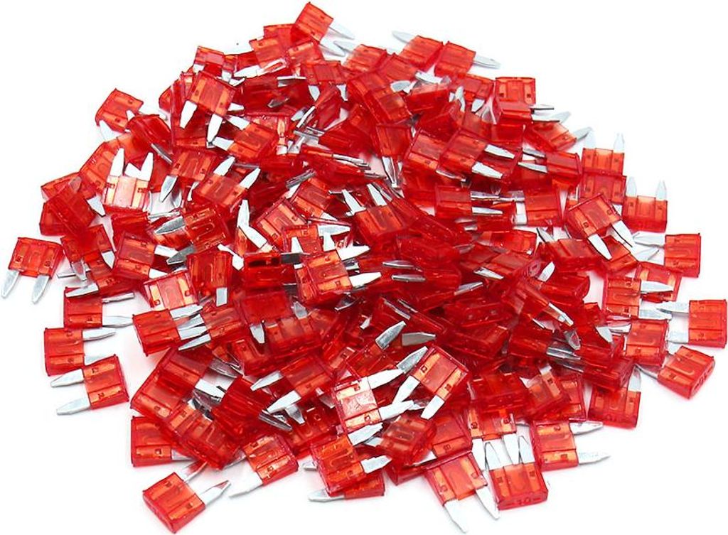 200 Stücke 10A Rot Kleine Klinge Stil Sicherung für Auto Fahrzeug Motorrad DE de