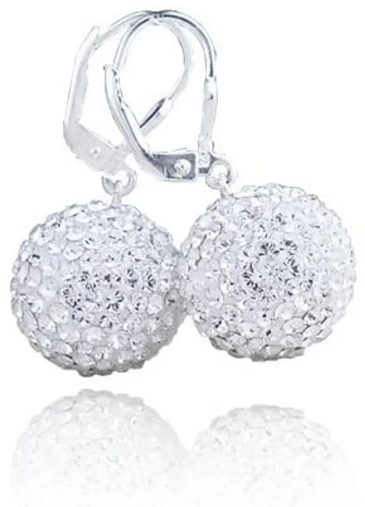 Orecchini Donna XL Argento 925 e Cristallo Bianco 20mm Preziosi