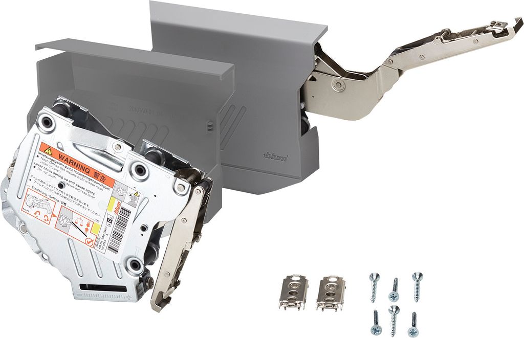 Komplettset BLUM Aventos HK-S Klappenbeschlag 20K2E01.02 Kraftspeicher Leistungsfaktor LF 960-2215 inkl. Fronthalter für Holzfronten Abdeckkappen ...