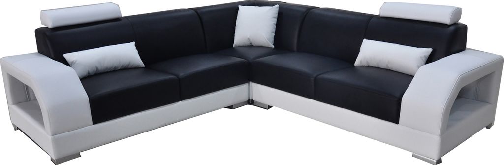 XXL Couch Ecksofa Leder Wohnlandschaft Garnitur Design Modern Sofa L-Form G8001B