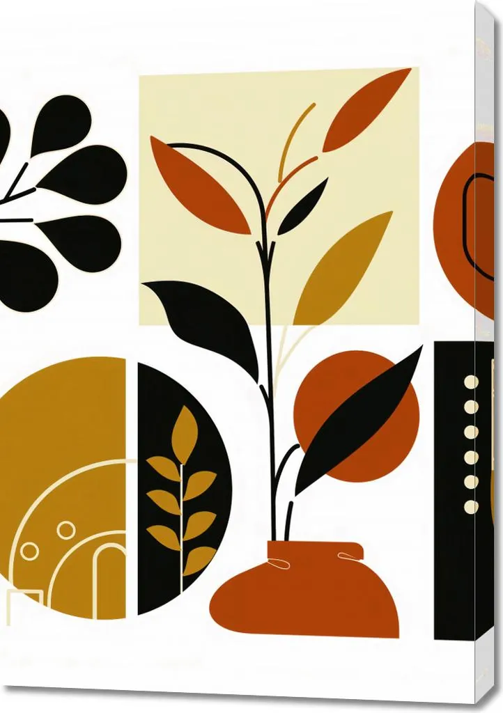 Quadro Vintage 70x100 Collage Botanico | Arte su Tela Shabby Chic