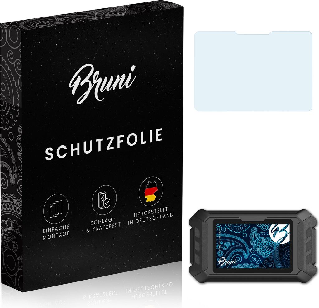 Bruni Basics-Clear 2x Schutzfolie kompatibel mit OBDStar ODO Master Folie