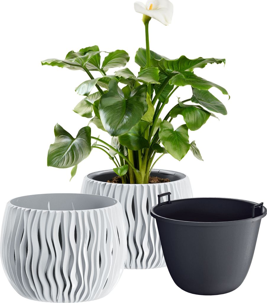 Doniczka okrągła Sandy Bowl 18 cm biała Zdjęcie produktu 