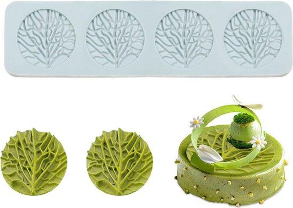 Silikon-Torte-Formen für Fondant, 2er Set, 4-gangliche Runde Form, für Cake-Design, Dekoration und Knutselen