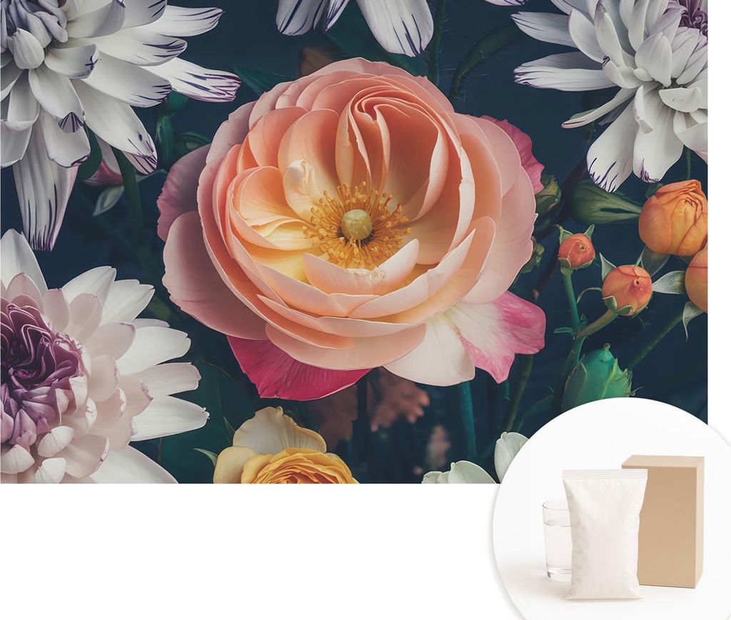 Fototapete - Wandbilder für Wohnzimmer - 152x104 cm - Dekorative Wandfolie - Modernes Design für Wanddekoration - Tapeten für Innenräume - Flor...