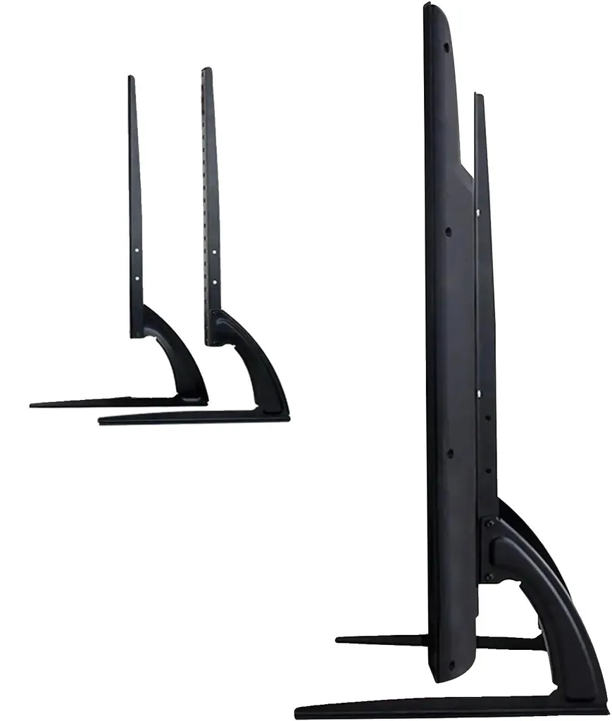 Meuble TV noir pour salon et chambre avec support écran réglable intégré