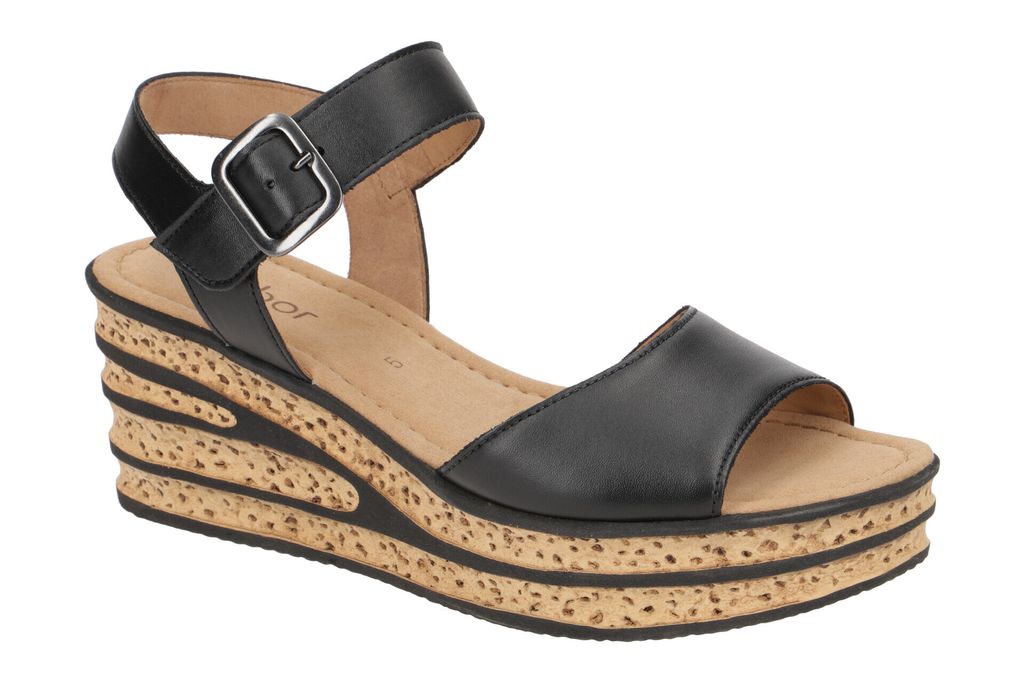 Gabor Keilsandalette Schwarz in Gr. 38.5