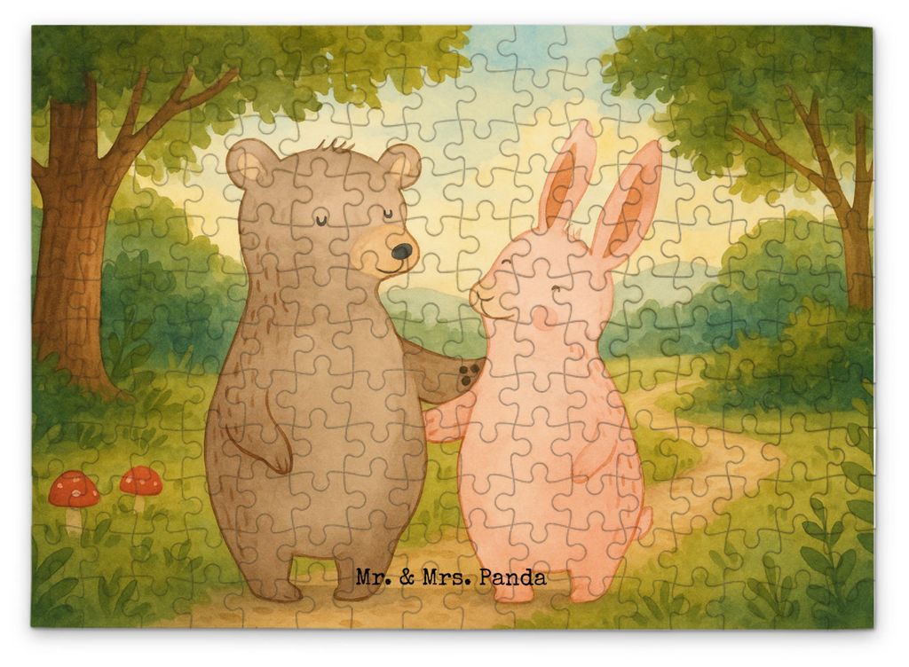Mr. & Mrs. Panda Puzzle Bär und Hase Umarmen Design 192 Teile - Weiß - Geschenk, BFF, 300, 1500, 1000, Freundin, 500, für Immer, Legespiel, Umar...